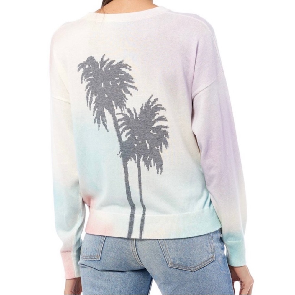 360 Cashmere NWT Tie Dye with Palm Print Sweater in Medium